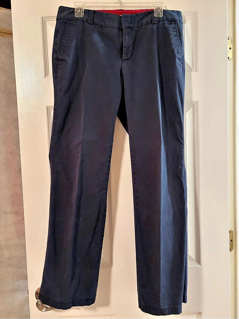 Dockers Favorite Fit Iconic Khaki Flat Front Pants Blue Waist 10